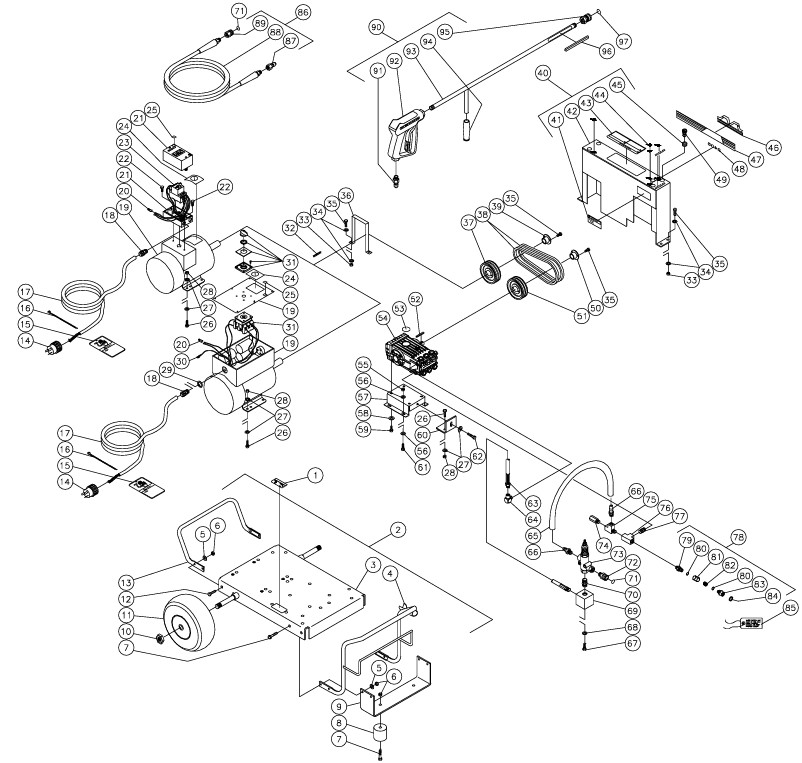 MITM CW-30044ME3 pressure washer parts and manual
